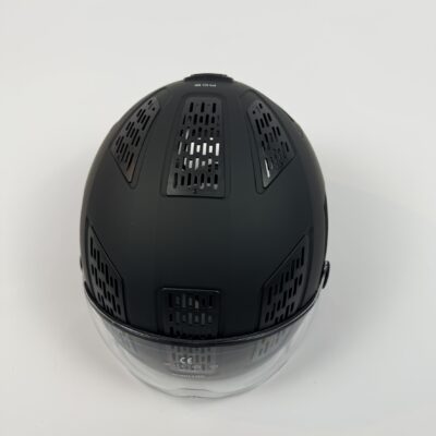 ABUS Hyban 2.0 ACE – kask rowerowy miejski z wizjerem i oświetleniem LED | Velvet Black | M (52–58 cm) - obrazek 4