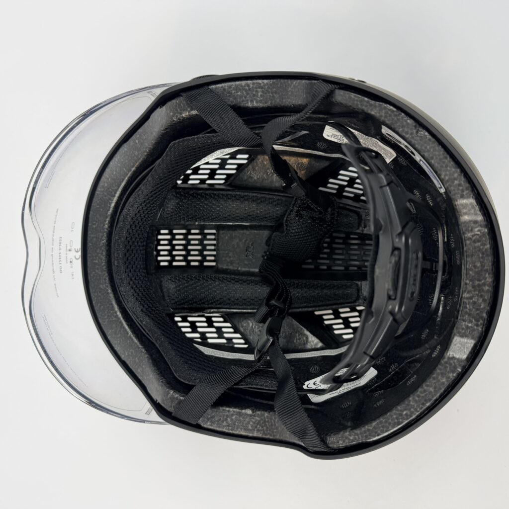 ABUS Hyban 2.0 ACE – kask rowerowy miejski z wizjerem i oświetleniem LED | Velvet Black | M (52–58 cm)
